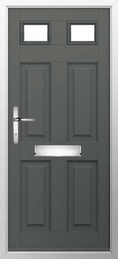 Tenby 2 Glazed Solidor Composite Door in Granite Grey