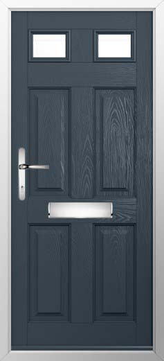Tenby 2 Glazed Solidor Composite Door in Anthracite Grey