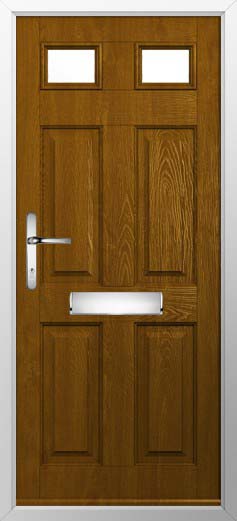 Tenby 2 Glazed Solidor Composite Door in Oak
