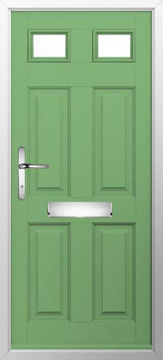 Tenby 2 Glazed Solidor Composite Door in Pistachio Green
