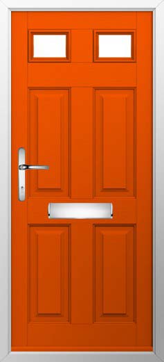 Tenby 2 Glazed Solidor Composite Door in Tangerine