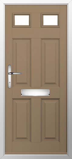 Tenby 2 Glazed Solidor Composite Door in Truffle Brown