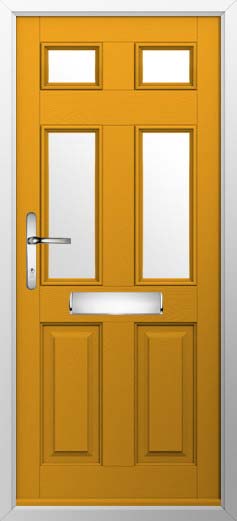 Tenby 4 Glazed Solidor Composite Door in Amber Gold