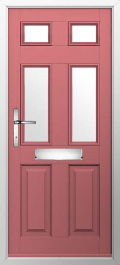 Tenby 4 Glazed Solidor Composite Door in Antique Rose