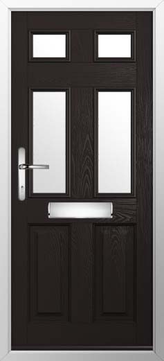 Tenby 4 Glazed Solidor Composite Door in Black Brown