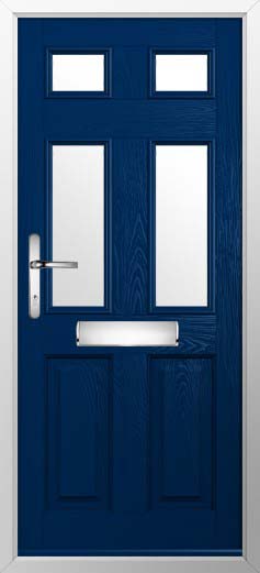 Tenby 4 Glazed Solidor Composite Door in Blue