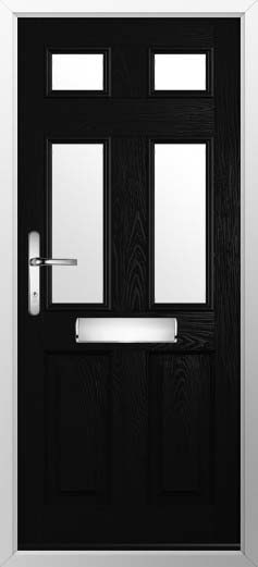Tenby 4 Glazed Solidor Composite Door in Black