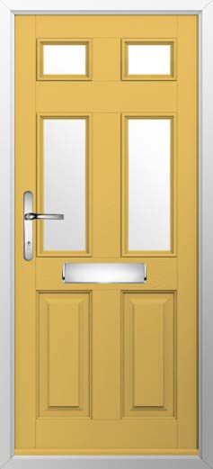Tenby 4 Glazed Solidor Composite Door in Buttercup Yellow
