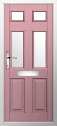 Tenby 4 Glazed Solidor Composite Door in Champagne Blush