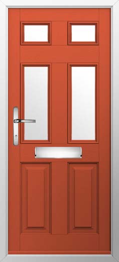 Tenby 4 Glazed Solidor Composite Door in Copper Flame