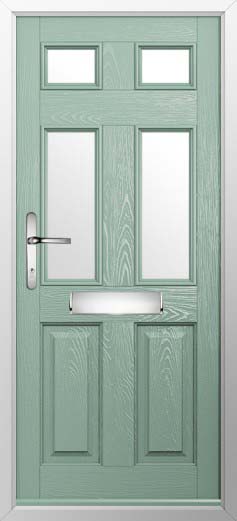 Tenby 4 Glazed Solidor Composite Door in Chartwell Green
