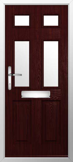 Tenby 4 Glazed Solidor Composite Door in Rosewood