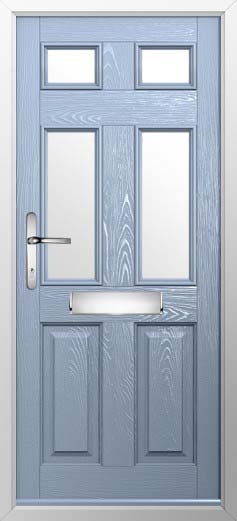Tenby 4 Glazed Solidor Composite Door in Duck Egg Blue