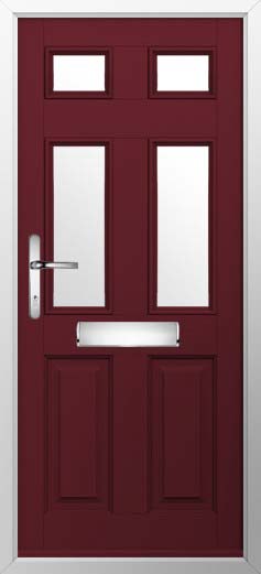 Tenby 4 Glazed Solidor Composite Door in Deep Merlot