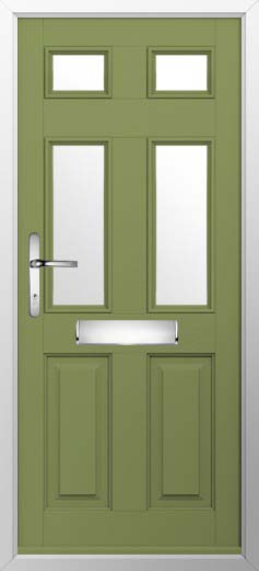 Tenby 4 Glazed Solidor Composite Door in Forest Green