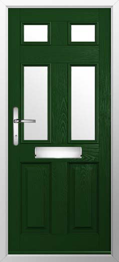Tenby 4 Glazed Solidor Composite Door in Green