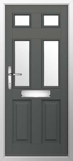 Tenby 4 Glazed Solidor Composite Door in Granite Grey