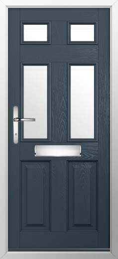 Tenby 4 Glazed Solidor Composite Door in Anthracite Grey