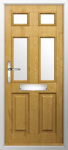 Tenby 4 Glazed Solidor Composite Door in Irish Oak