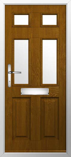 Tenby 4 Glazed Solidor Composite Door in Oak