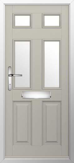 Tenby 4 Glazed Solidor Composite Door in Pebble Grey