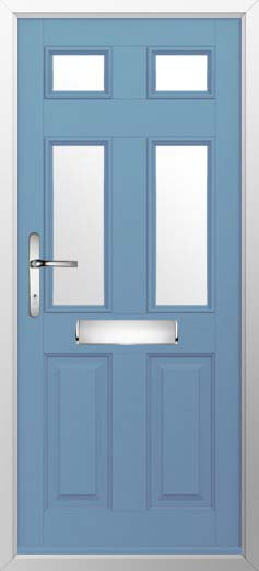 Tenby 4 Glazed Solidor Composite Door in Pottery Blue