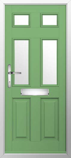 Tenby 4 Glazed Solidor Composite Door in Pistachio Green