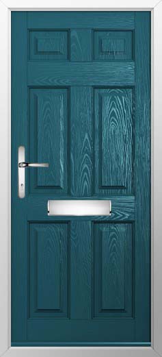 Tenby Solid Solidor Composite Door in Peacock Blue