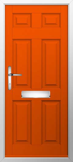 Tenby Solid Solidor Composite Door in Tangerine