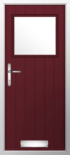 Trieste Glazed Solidor Composite Door in Deep Merlot