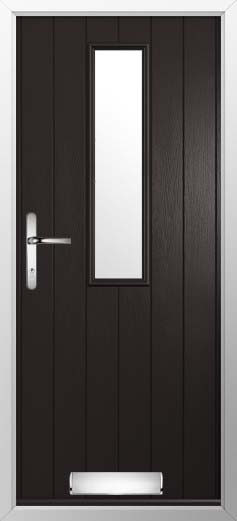 Turin Glazed Solidor Composite Door in Black Brown