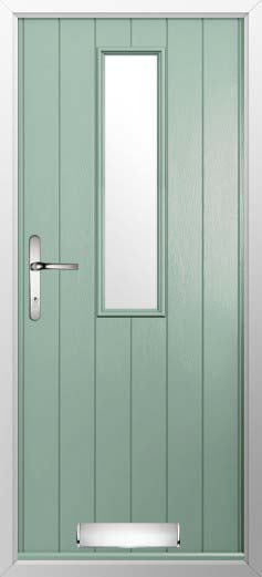 Turin Glazed Solidor Composite Door in Chartwell Green