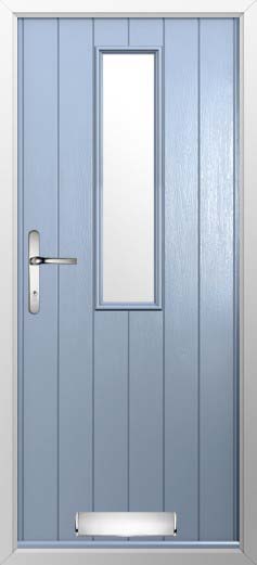 Turin Glazed Solidor Composite Door in Duck Egg Blue