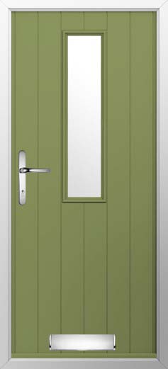 Turin Glazed Solidor Composite Door in Forest Green