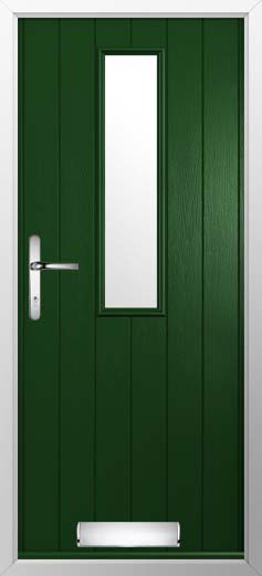 Turin Glazed Solidor Composite Door in Green