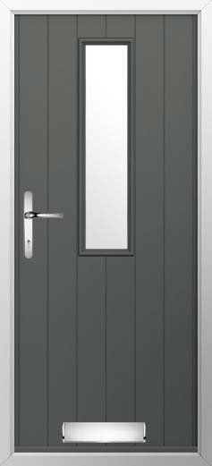 Turin Glazed Solidor Composite Door in Granite Grey
