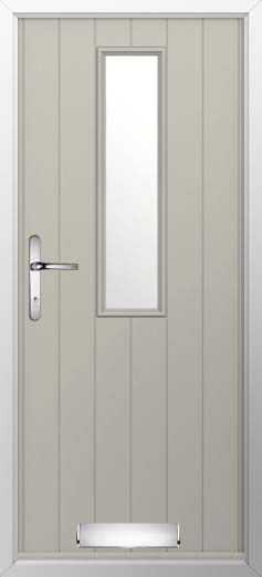Turin Glazed Solidor Composite Door in Pebble Grey