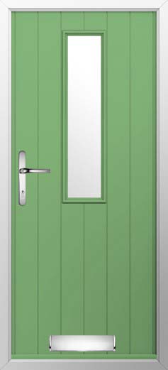 Turin Glazed Solidor Composite Door in Pistachio Green