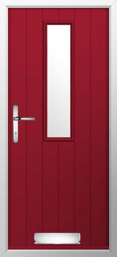 Turin Glazed Solidor Composite Door in Ruby Red