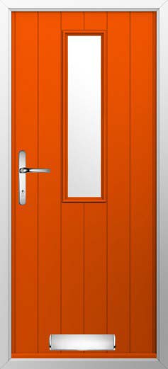 Turin Glazed Solidor Composite Door in Tangerine