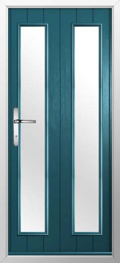 Venice Glazed Solidor Composite Door in Peacock Blue