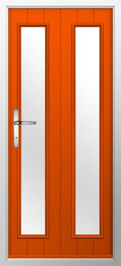 Venice Glazed Solidor Composite Door in Tangerine