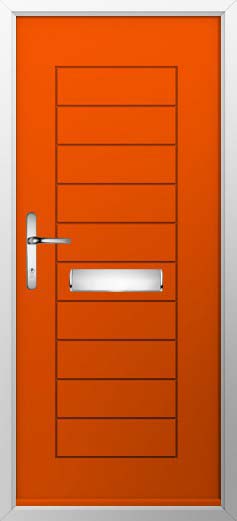 Windsor Solid Solidor Composite Door in Tangerine