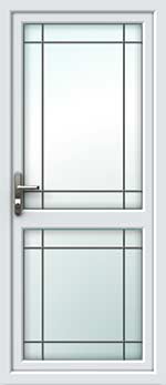 Full Glass Mid Rail Border Square Lead UPVC Door