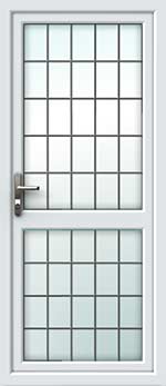 Full Glass Mid Rail Square Lead UPVC Door