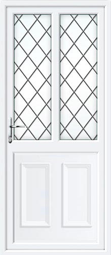 Clinton Half Panel Dual Glazed Diamond Lead UPVC Back Door