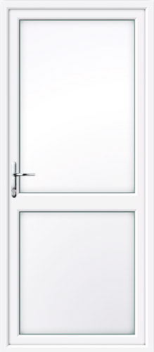 Full Glass with Mid Rail UPVC Back Door