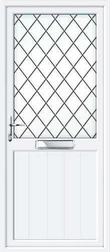 Groove Half Panel Diamond Lead UPVC Front Door