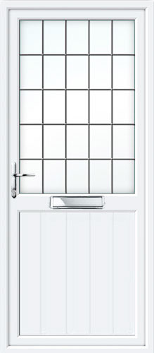 Groove Half Panel Square Lead UPVC Front Door