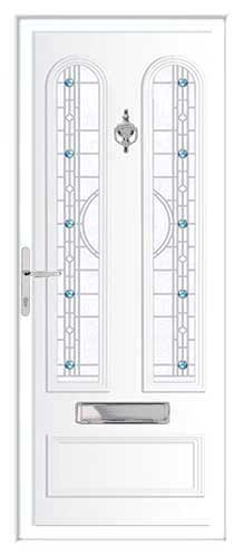 Cambridge Aqua Jewel DB UPVC Front Door